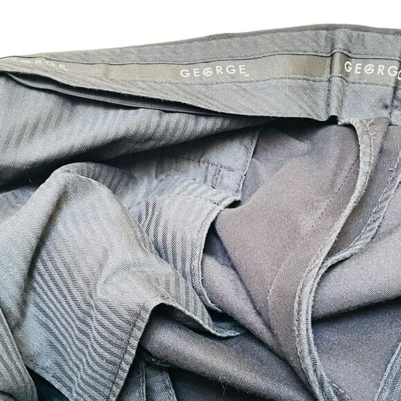 George Mens Dress Pants Black Polyester Rayon Blend Relaxed Fit Size 36x32 - Picture 12 of 13